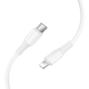 Cable USB-C a Lightning Hoco X120 PD27W 1 Metro Blanco 2