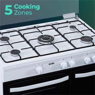 Svan SKGW5901PB Cocina Gas Butano 90cm Placa de Gas 5 Blanca 2