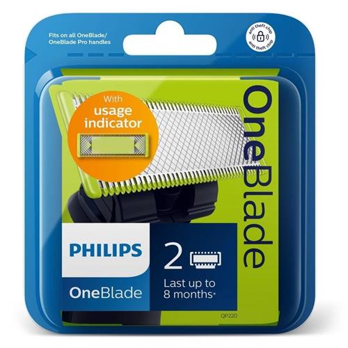 Philips QP220/55 Pack 2x Cuchillas de Recambio para OneBlade Original