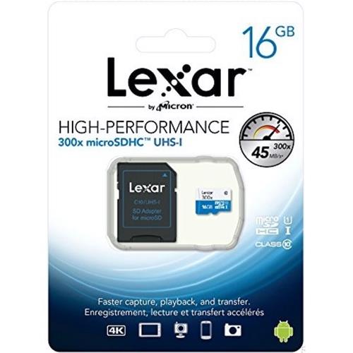Mem. Micro Sdhc 16Gb Class 10 Lexar 45 Mb/S Uhs-I