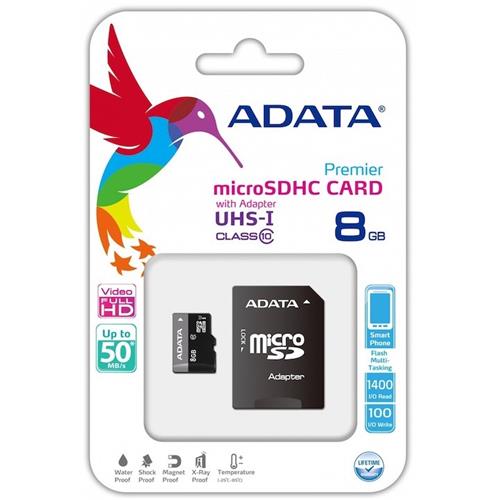 Memoria Micro Sdhc 8Gb Class 10 Adata 50Mb/S Uhs-I