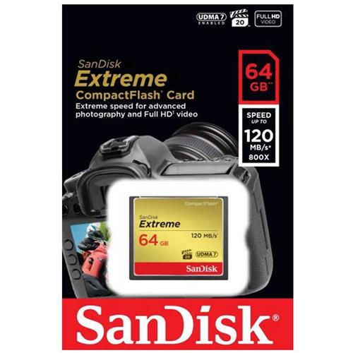 Mem. Compact Flash 64Gb Sandisk Extreme 120Mb/S