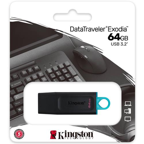 Mem. USB 64GB 3.2 Kingston Datatraveler Exodia