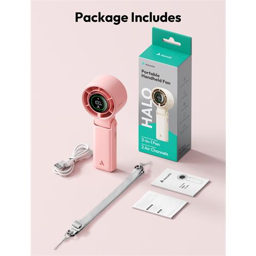 Aecooly PB02-A Ventilador de Mano Plegable Rosa