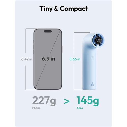 Aecooly PH02-A Ventilador de Mano Alta Velocidad Azul