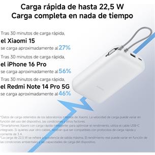 Xiaomi PowerBank 20.000 mAh 22.5W Cable Integrado USB-C Gris Claro (BHR9738GL) 2