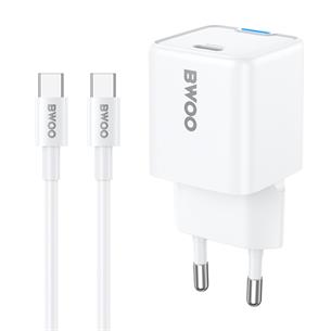 BWOO Cargador Rápido 30W Cable Type-C to Type-C 1 Metro Blanco (BO-CDA211C-C) 2
