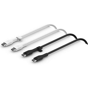 Belkin Cable USB-C to USB-C 1 Metro Silicona con Clip Pack 2 Banco/Negro (CAB009BT1MBW2PK) 2