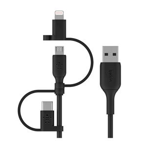Belkin Cable USB-A 3 in 1 1Metro 15w Conectores USB-C Micro-Usb Lightning Negro (CAC001BT1MBK) 2