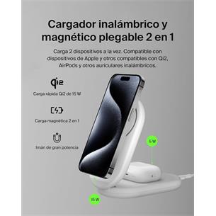 Belkin Base de Carga Inalámbrica Plegable 2 in 1 Qi2 15W  Blanca (WIZ028VFWH) 2