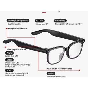 Bomanlon BV01 Gafas De Sol con Cámara HD, Bluetooth, y Traductor por IA 2
