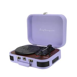 Prixton VC600 Tocadiscos con Grabación a USB, Radio FM y Salidas AUX y RCA Lila 2