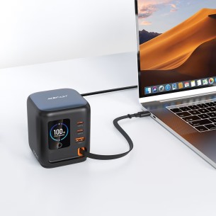 Cargador Sobremesa Acefast Z10 100W GaN con 3x USB-C y 1x USB-A con Pantalla 2