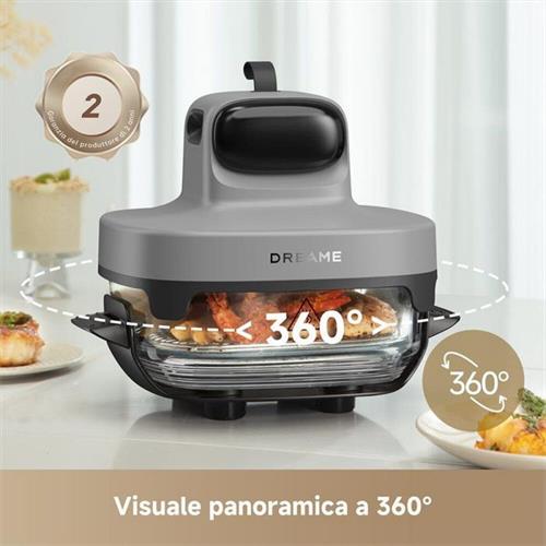 Dreame Tasti Freidora de Aire de Vidrio con 2.5L y 4.5 L 1500 W Gris