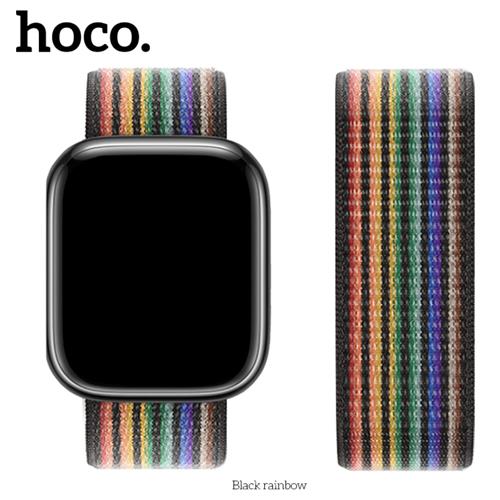 Hoco iWatch WA02 Correa Nylon Negro Rainbow