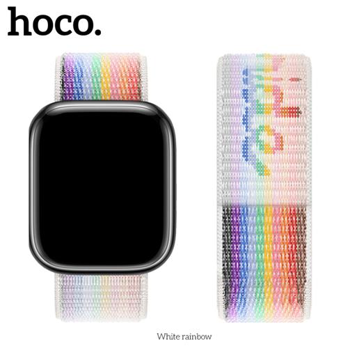Hoco iWatch WA02 Correa Nylon Blanco Rainbow