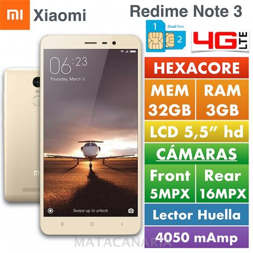 Xiaomi Redmi Note 3 4G 3Gb Ram 32Gb Gold