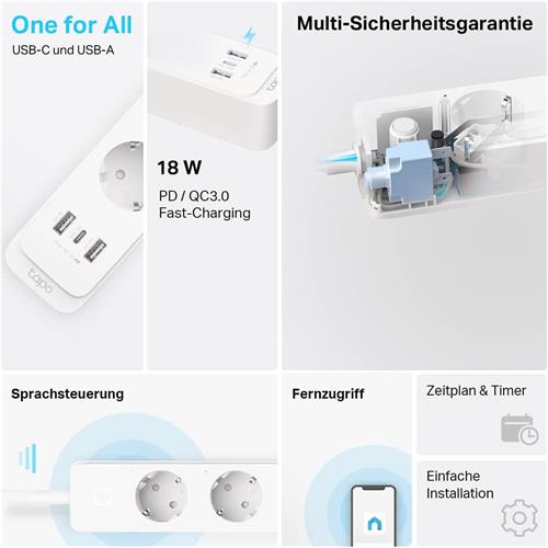 Tp-Link Regleta 3  Enchufes Inteligentes Wifi (TAPO P300)