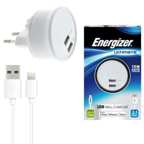 Energizer Ac2Uunuip5 Cargador 3.1 + Cable Usb