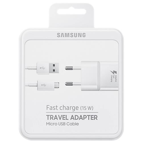 Cargador USB 15W + Cable USB a Micro Samsung EP-TA20 Blanco