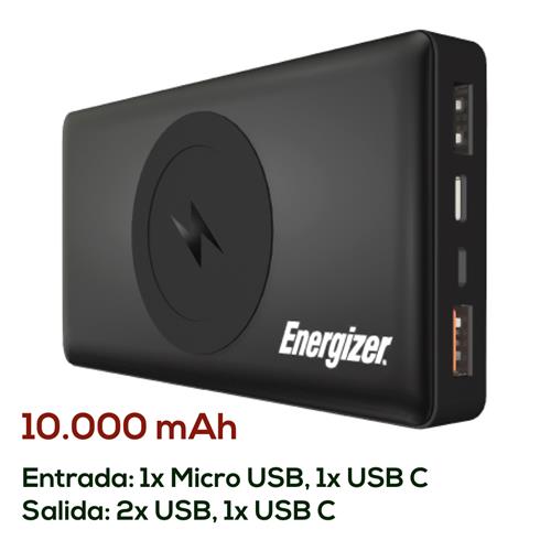 Pw Energizer Qe10000Cq Powerbank 10.000Mah Inalámbrico Rápido Black (6+1)