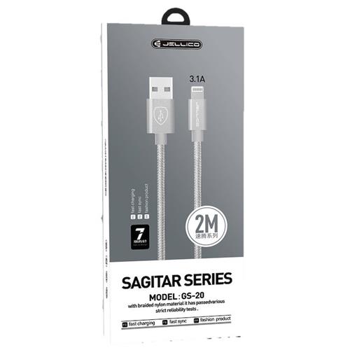 Jellico Cable Lightning 2 Metros 3.1A Plata (Gs-2016)