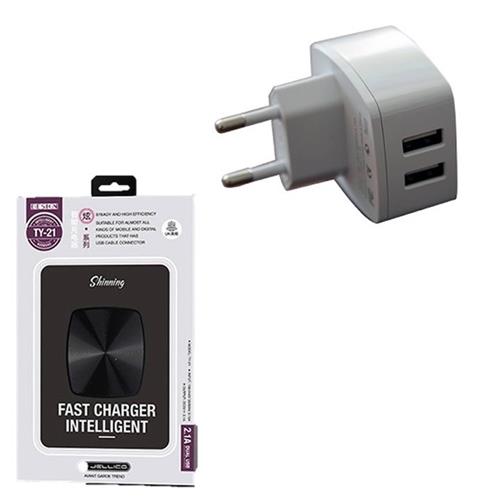 Jellico Cargador 2.1 Amp 2X Usb Blanco (Ty-21)