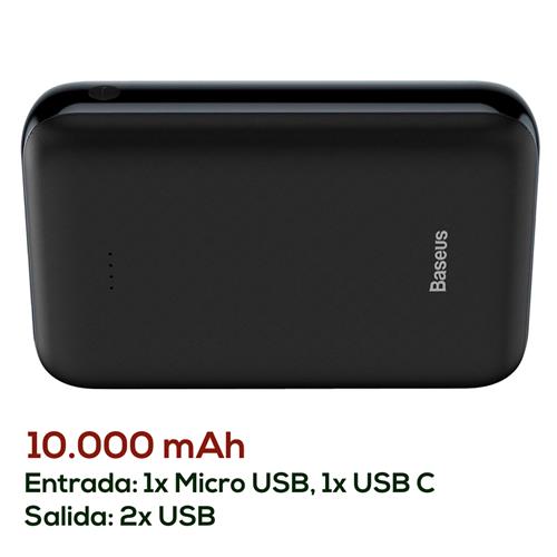 Pw Baseus Ppjan-A01 Powerbank 10.000Mah 2Xusb Black