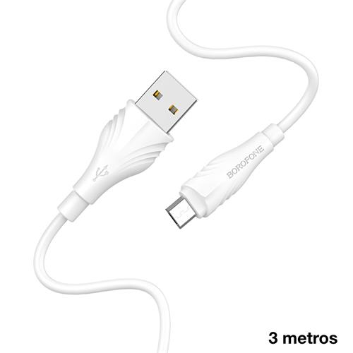 Cable USB a Micro USB 3 m Borofone BX18 Blanco