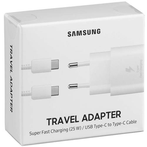 SAMSUNG CARGADOR 25W + CABLE USB-C BLANCO ( EP-TA800)