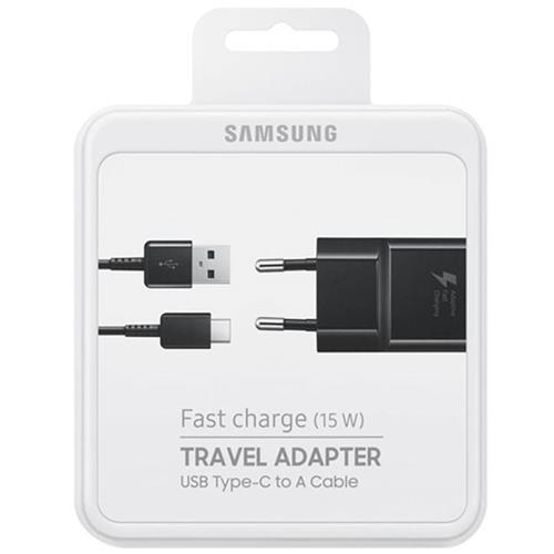 Cargador USB 15W+ Cable USB a USB-C Samsung EP-TA20 Negro