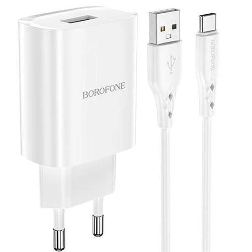 Borofone BN1 Cargador 2.1A + Cable TYPE-C Blanco