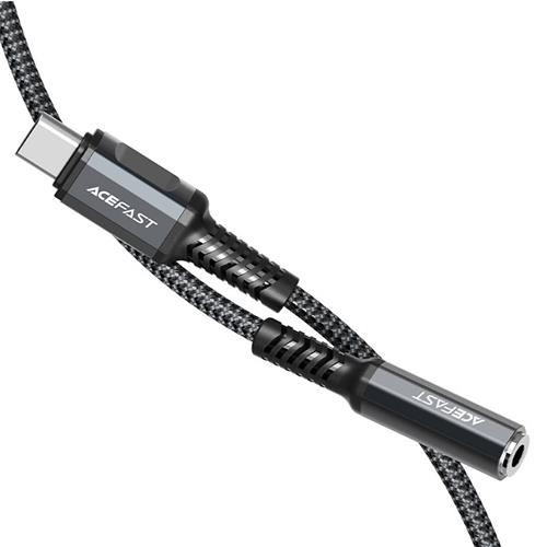 Cable Adaptador Auricular USB-C a 3.5mm 0.18 m Acefast C1-07 Gris