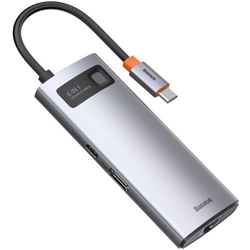 Baseus CAHUB-CW0G Hub 6-1 USB-C to 3x USB 3.0 + HDMI + USB-C PD +  RJ45