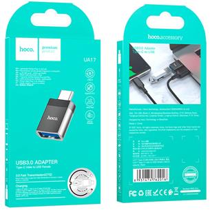 Adaptador USB-A a USB-C 3.0 Negro Hoco UA17 2