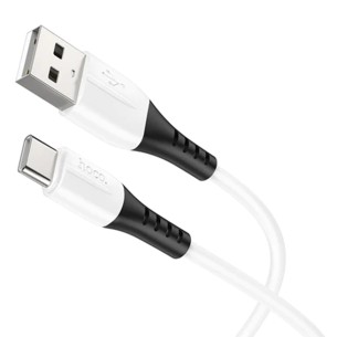 Cable USB a USB-C 1 m 3Amp Hoco X82 Silicona Blanco 2