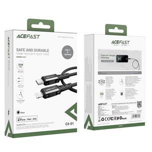 Cable USB-C a Lightning 1.8 metros 30W Acefast C4-01 Reforzado Negro 2