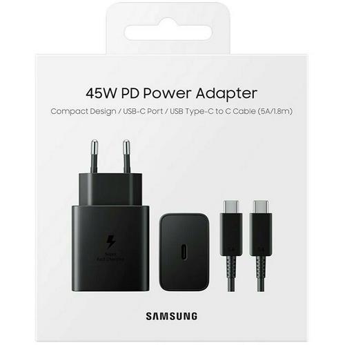 Cargador USB-C 45W+ Cable USB-C Samsung Negro (EP-T4510XBEGEU)