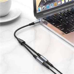 Cable Audio TRRS Splitter para clavija 3.5mm Hoco UPA21 3.5 Gris 2