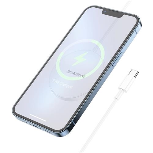 Cargador Magsafe 15W con USB-C Borofone BQ17 Blanco