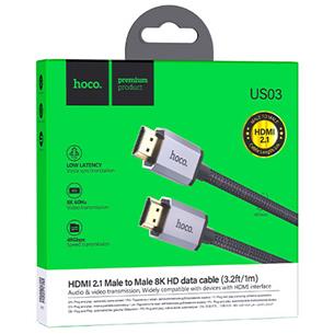 Cable HDMI HDTV 2.1 Ultra Hd 8K 1 m Hoco US03 Negro 2