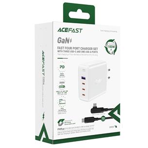 Cargador USB-C y USB 100W+ Cable USB-C Acefast A37 Blanco 2