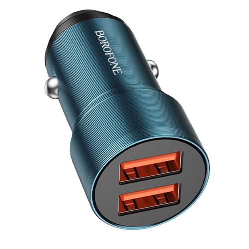 Cargador Coche USB 12v-24v 2.4Amp+ Cable Lightning Borofone BZ19