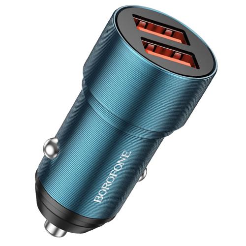 Cargador Coche USB 12v-24v 2.4Amp+ Cable USB-C Borofone BZ19