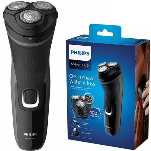 Philips Afeitadora S-1231 Recargable / Corriente / Patillas / Flex 4D